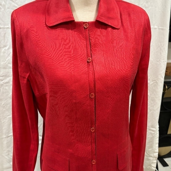 CABi Valentine Red Linen Blend Jacket, Style 5472, Size Medium - Picture 2 of 11